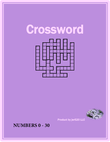 Numbers in English 0 to 30 Crossword