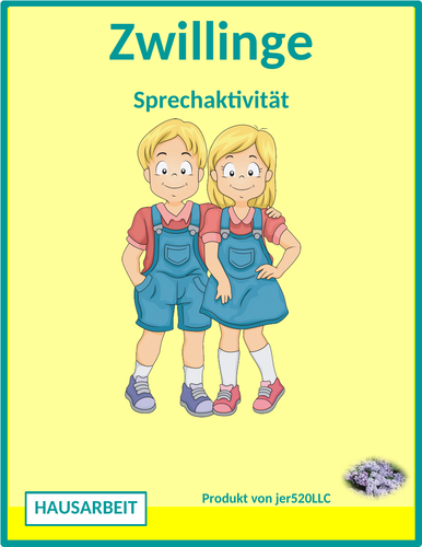 Hausarbeit (Chores in German) Zwillinge Speaking Activity