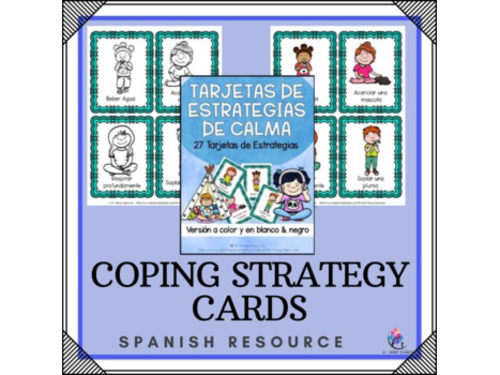 SPANISH VERSION Calming Coping Strategy Cards  - Colour and Black & White