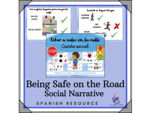 SPANISH VERSION Being Safe on the Road Social Narrativ - Autism  ABA Life Skills
