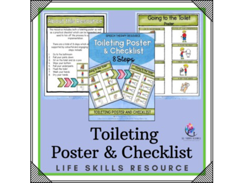 Toilet Training Poster & Checklist - Visual Supports for Personal Hygiene Autism