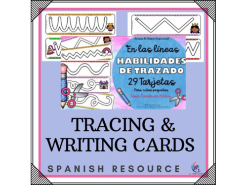 SPANISH VERSION - Fairy Tale Theme - Tracing Task Cards for Early Learners