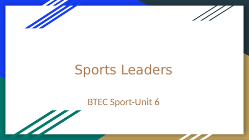 BTEC Sport- Unit 6- Learning outcome A.
