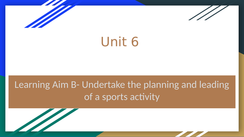 BTEC Sport- Unit 6- Learning Aim B.