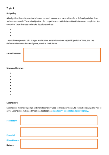 LIBF Unit 1 Topic 9