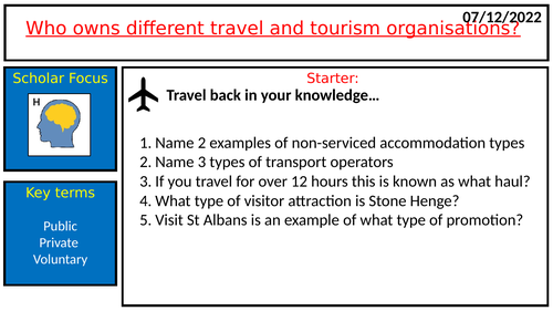 Ownership of travel & tourism organisations
