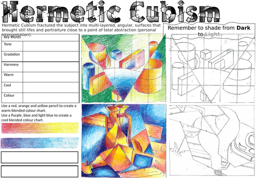 Cubism warm and cool colour tone gradation activity