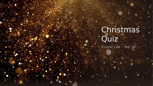 A-Level Law: The Big Law Christmas Quiz