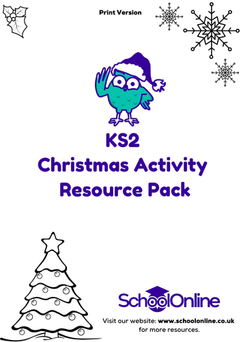 KS2 Christmas Pack - Printable Black & White Version