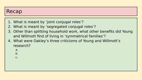 GCSE Sociology: Childhood & Families