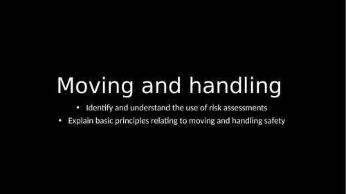 T level health/healthcare Moving and handling