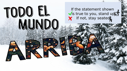 todo el mundo arriba: navidad - A christmas warm-up activity to practice the future tense and modals