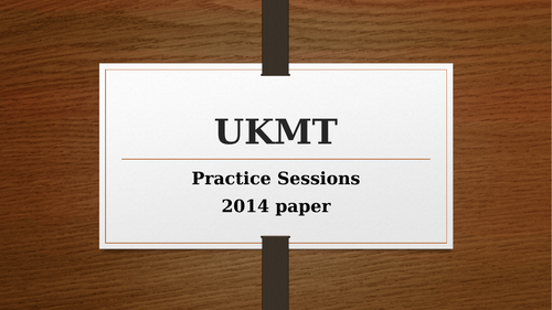 UKMT Junior Maths Challenges practice ppts