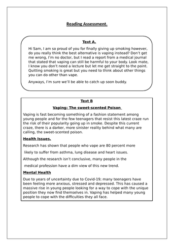 Reading Assessment: Mini-Mock