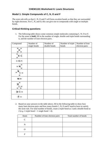 Formal Charge Worksheet