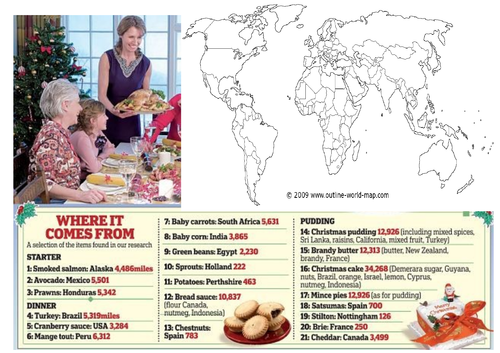 Christmas dinner mapping
