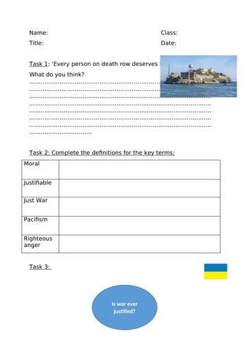 Is war ever morally justifiable? KS3