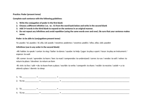 poder-practice-present-tense-teaching-resources