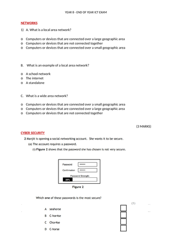 End of year IT exam -year 8