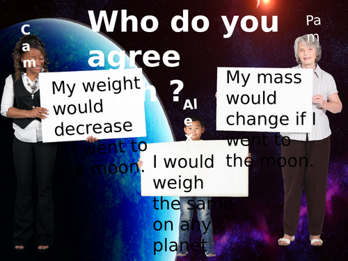 mass vs weight concept cartoon