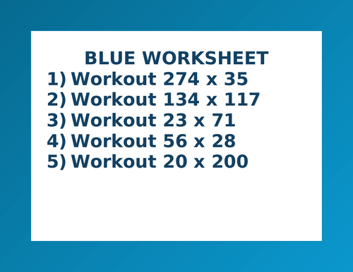 BLUE WORKSHEET 19