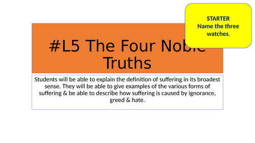 AQA RS GCSE: #L5 The Four Noble Truths