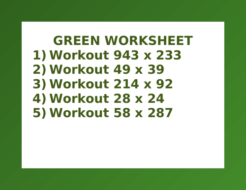 GREEN WORKSHEET 48