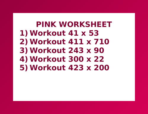 PINK WORKSHEET 3