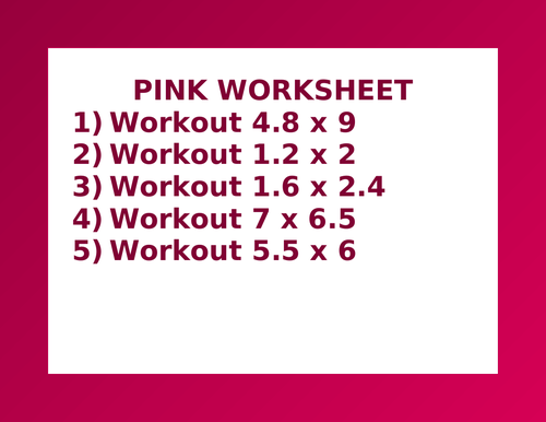 PINK WORKSHEET 17