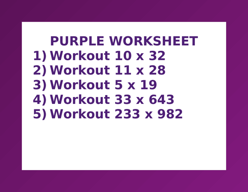 PURPLE WORKSHEET 13