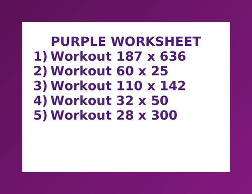 PURPLE WORKSHEET 16