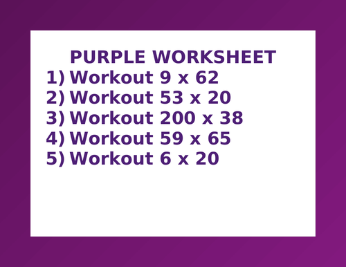 PURPLE WORKSHEET 19