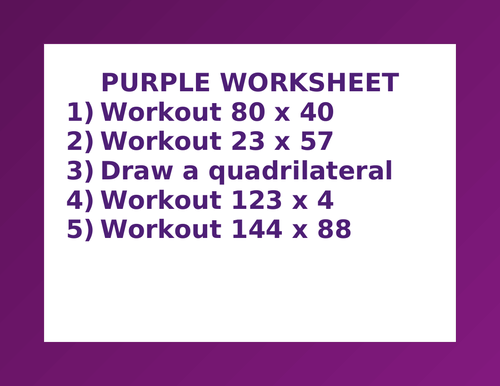 PURPLE WORKSHEET 21