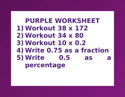 PURPLE WORKSHEET 22