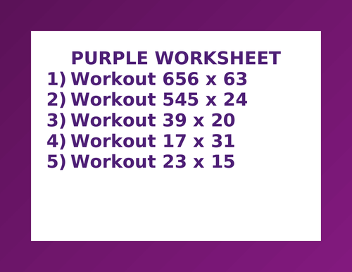 PURPLE WORKSEET 24