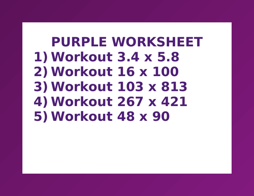 PURPLE WORKSHEET 25