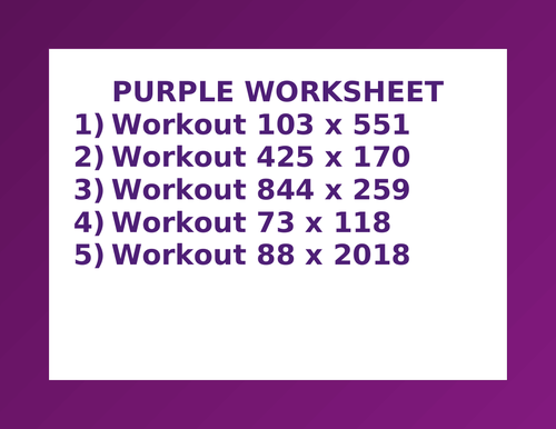 PURPLE WORKSHEET 27