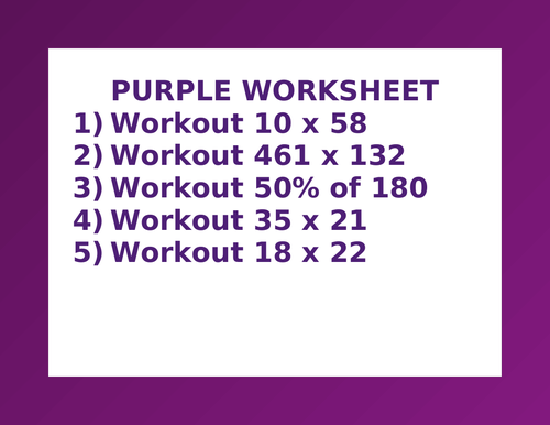 PURPLE WORKSHEET 29