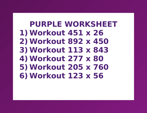 PURPLE WORKSHEET 32