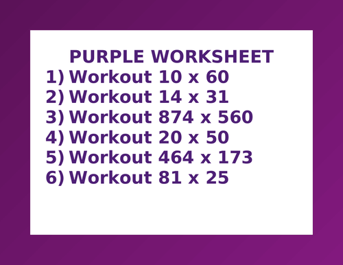 PURPLE WORKSHEET 33