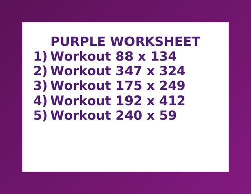 PURPLE WORKSHEET 45