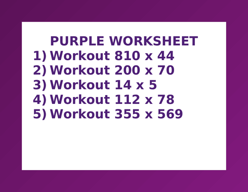 PURPLE WORKSHEET 48