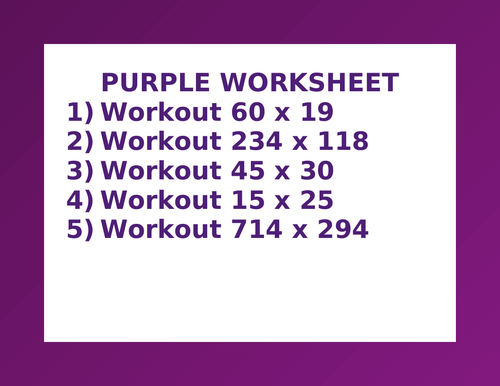 PURPLE WORKSHEET 49