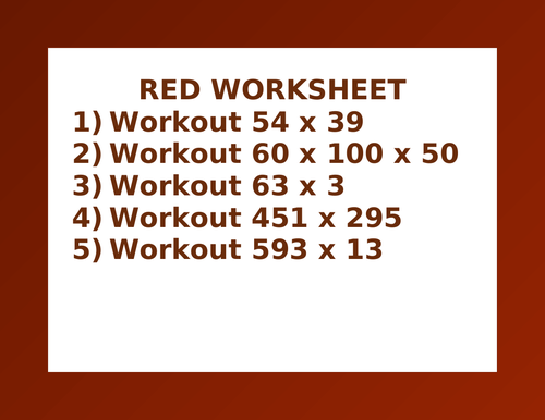 RED WORKSHEET 7 | Teaching Resources