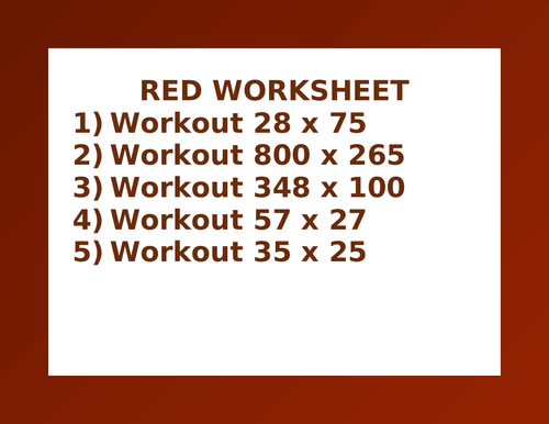 RED WORKSHEET 18