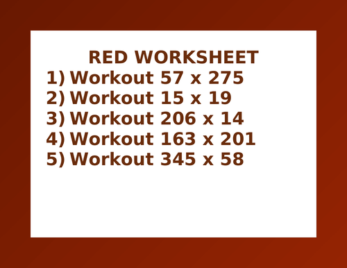 RED WORKSHEET 21