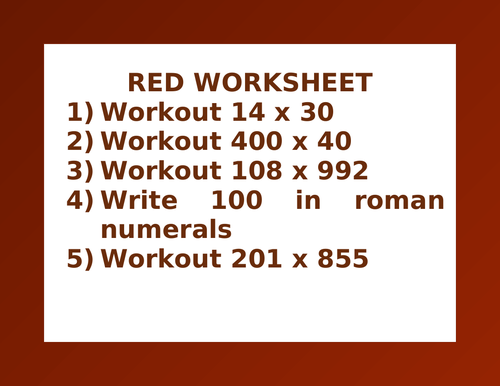 RED WORKSHEET 23