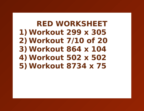 RED WORKSHEET 24