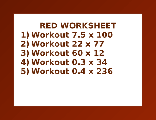 RED WORKSHEET 25