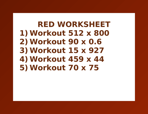 RED WORKSHEET 26